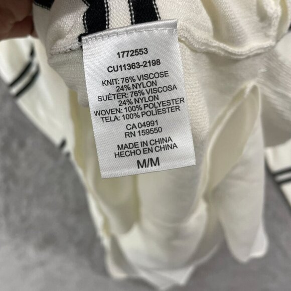 NEW Hilary Radley Womens M Striped Knit Sweater Top With Collared Layered - Picture 6 of 9